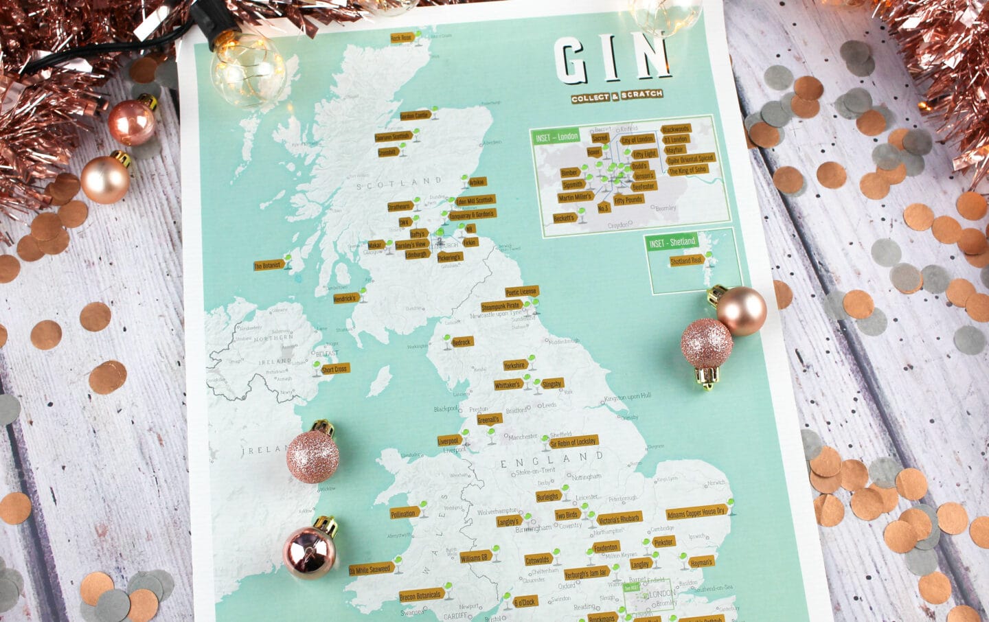 Scratch Off UK Gin Distilleries Print