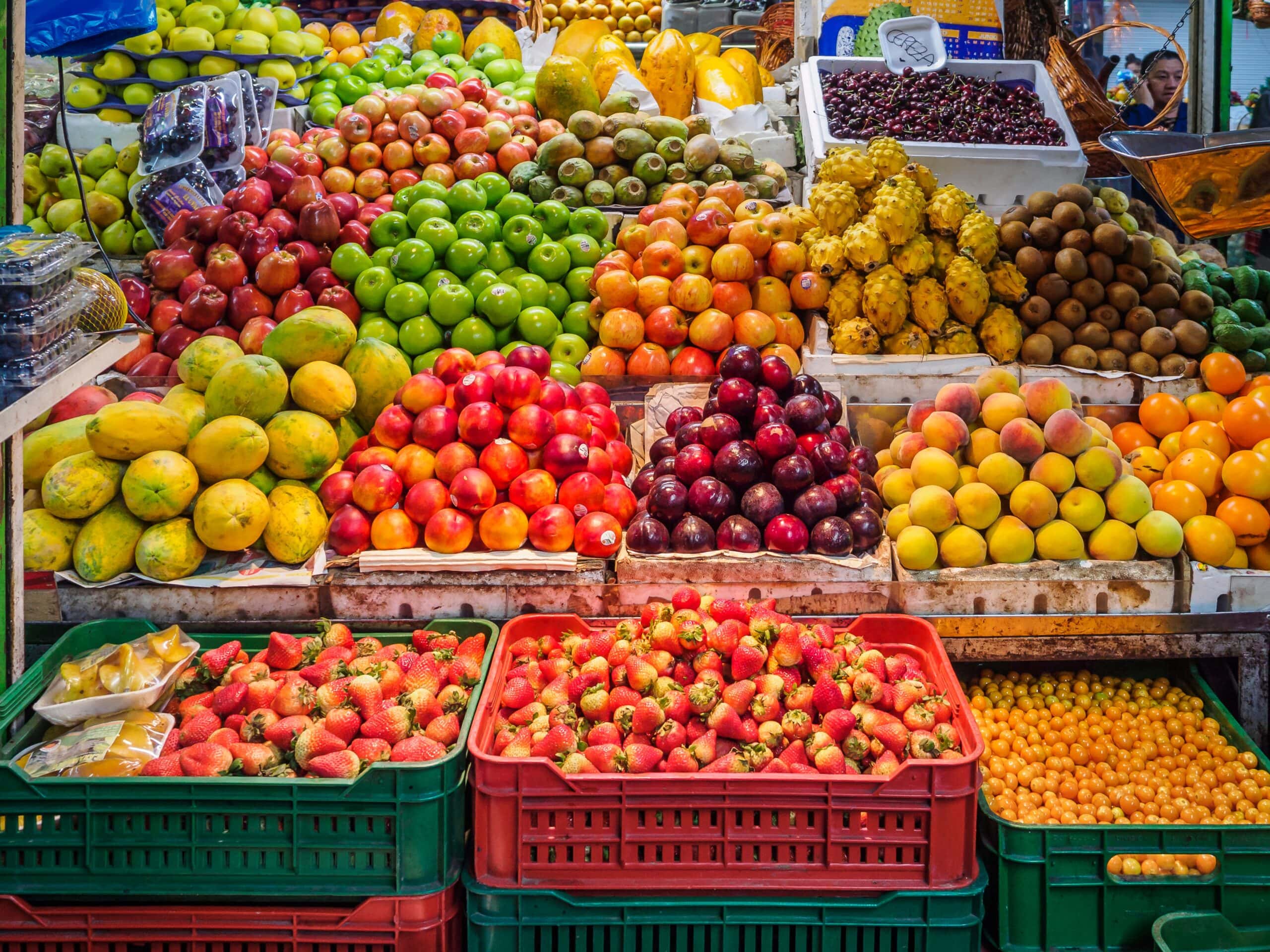 A fruit market stall