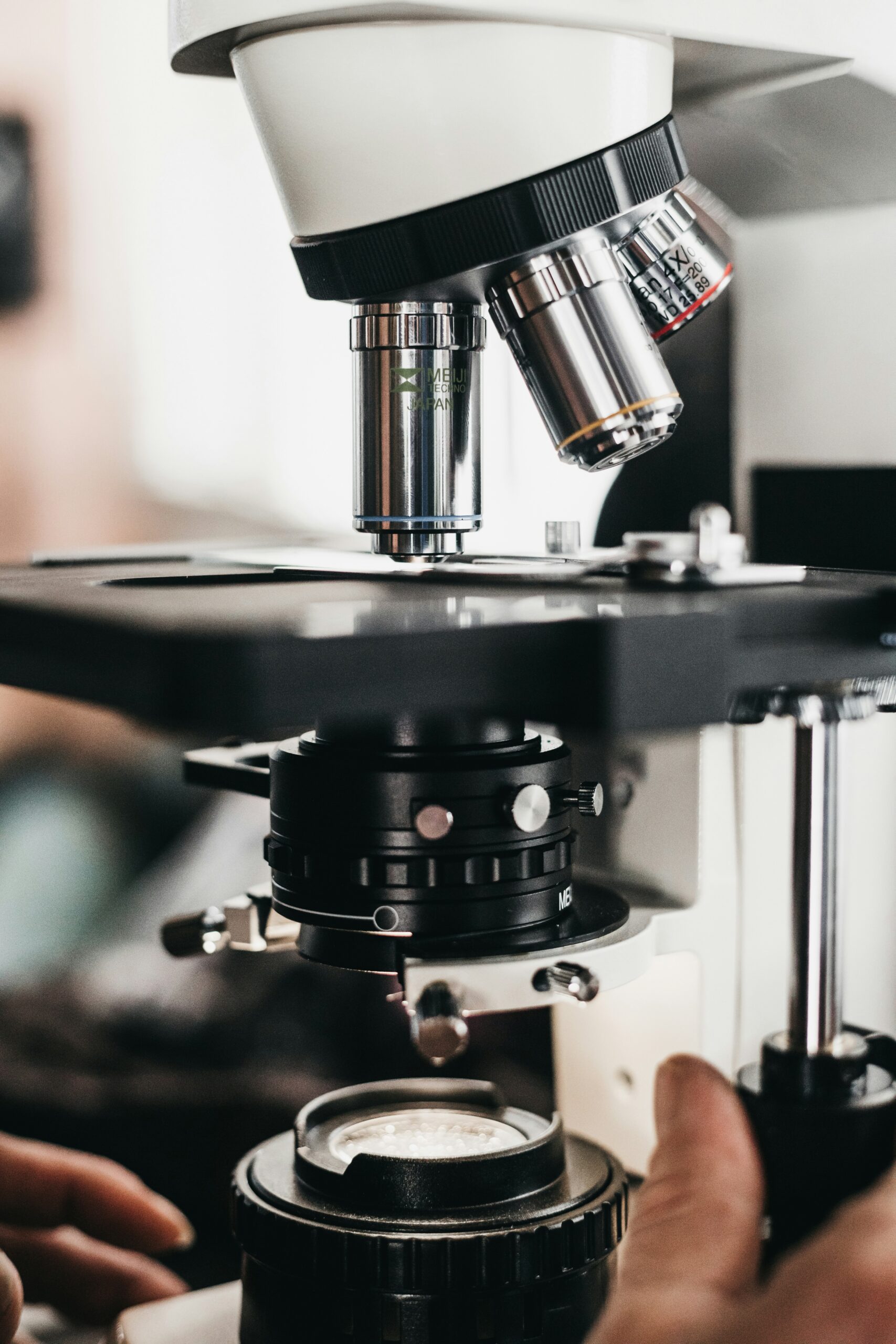 Microscope in a science lab